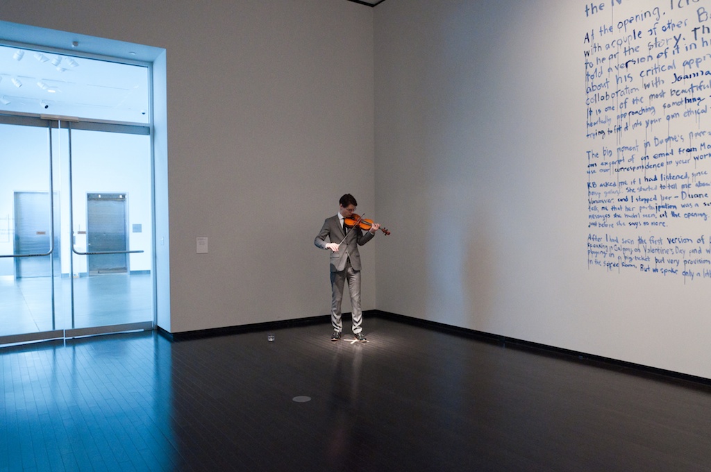 Photo of performance in the gallery